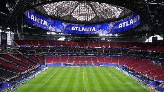 A general view of Atlanta Stadium in Atlanta, Georgia, before the FIFA World Cup 2026 semifinal between England and Argentina on July 15, 2026.