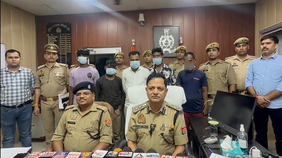 The five accused in police custody on Wednesday. (Sourced)