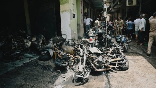 The fire broke out in Noida's Mamura village in sector 66.