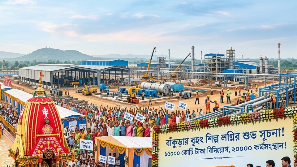 বাঁকুড়ায় ইস্পাত কারখানায় বড় বিনিয়োগ করা হচ্ছে। (ছবিটি প্রতীকী, সৌজন্যে Nano Banana দিয়ে তৈরি করা)