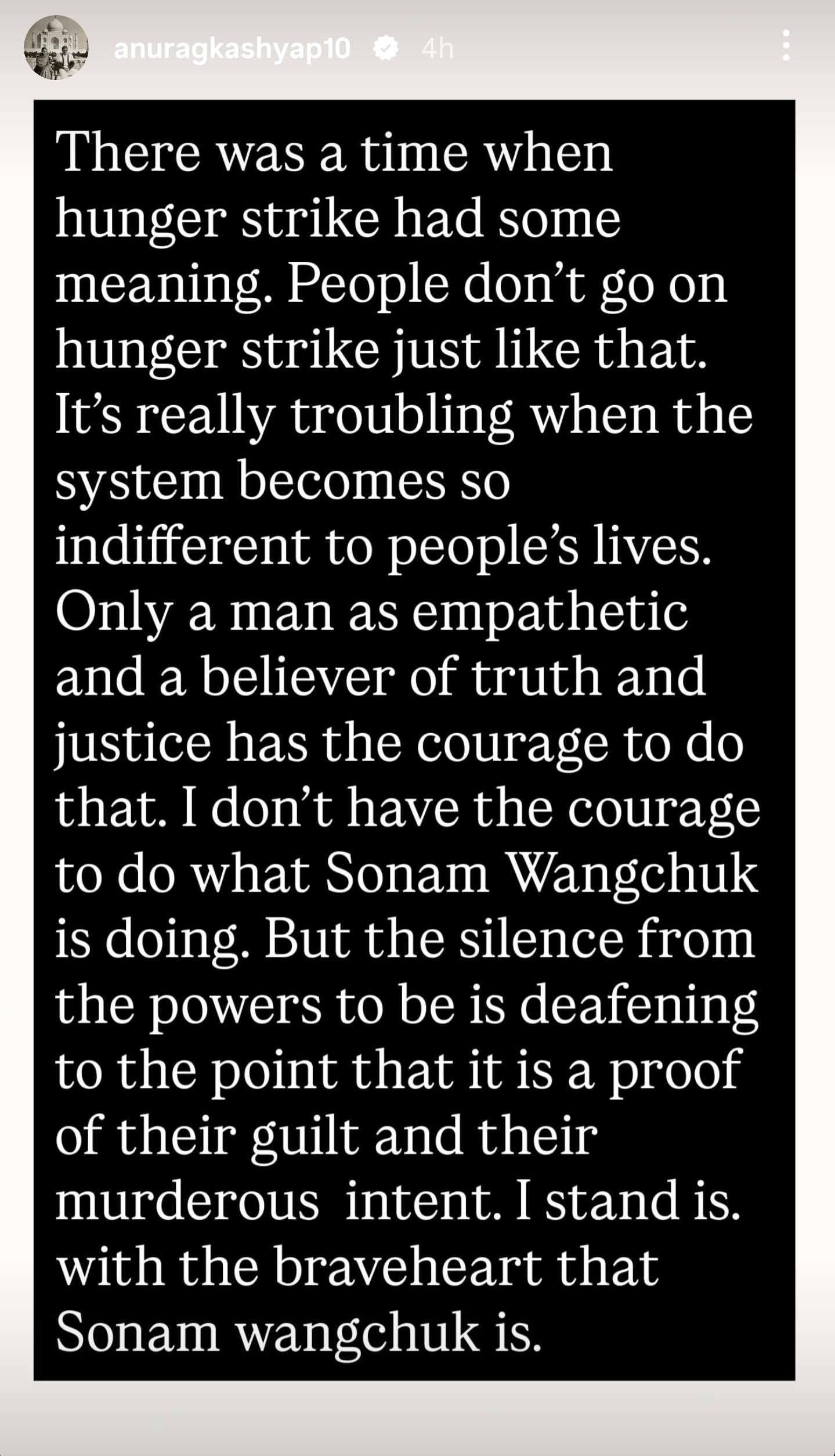 Anurag Kashyap posted a note about Sonam Wangchuk. Anurag Kashyap posted a note about Sonam Wangchuk.