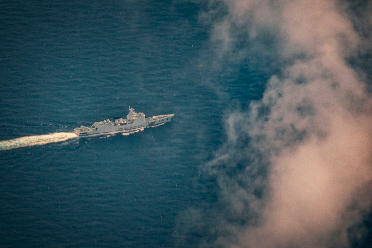 A Chinese coast guard vessel in the South China Sea last month. A Chinese coast guard vessel in the South China Sea last month.