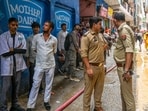 “The biggest challenge was access. We had to lay hoses from wherever the vehicles could reach and gradually advance while extinguishing the fire,” the chief fire officer told HT. (Sunil Ghosh/HT Photo)