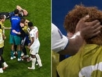 Jude Bellingham was caught on camera, slapping Valentin Barco (image enhanced by ai). Jude Bellingham was caught on camera, slapping Valentin Barco (image enhanced by ai).