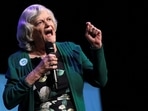 FILE PHOTO: Former Conservative Party MP Ann Widdecombe speaks during a rally of the Brexit Party in Peterborough, Britain May 7, 2019. REUTERS/Simon Dawson//File Photo