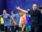 England manager Thomas Tuchel reacts during the semi-final against Argentina at Atlanta Stadium. (AFP)