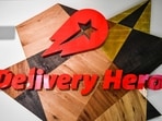 The Delivery Hero logo. Uber has agreed to acquire the food delivery company in a $14.8 billion deal.