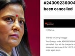 Mahua Moitra shares Swiggy complaint over cancelled Arsalan order.