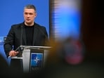 Mykhailo Fedorov at NATO headquarters in Brussels in June.