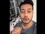 The man filmed passengers seated on the floor while waiting to board their flights.