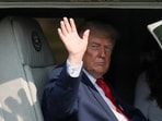 U.S. President Donald Trump waves aboard Marine One in Carlisle, Pennsylvania, U.S., July 15, 2026