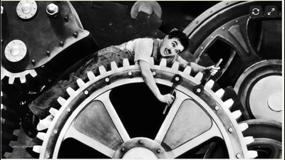 A scene from Charlie Chaplin’s Modern Times (1936), which deals with dehumanisation in an industrial world. Almost a century later, the pressure to be ever productive hasn’t eased. (Film still) A scene from Charlie Chaplin’s Modern Times (1936), which deals with dehumanisation in an industrial world. Almost a century later, the pressure to be ever productive hasn’t eased. (Film still)