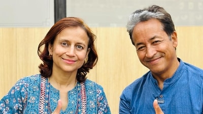 Sonam Wangchuk and his wife, Gitanjali J Angmo, who is also the co-founder of HIAL. Sonam Wangchuk and his wife, Gitanjali J Angmo, who is also the co-founder of HIAL.