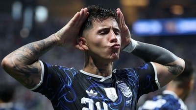 Enzo Fernandez got the equaliser in the 85th minute of the game. (AFP) Enzo Fernandez got the equaliser in the 85th minute of the game. (AFP)
