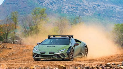 The Lamborghini Sterrato is the perfect ride for the dirt track at the Nanoli Stud Farm. The Lamborghini Sterrato is the perfect ride for the dirt track at the Nanoli Stud Farm.