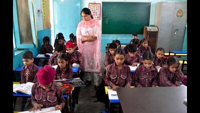 The proportion of government schools in Punjab with an adverse pupil-teacher ratio rose from 18.6% in 2023-24 to 19.9% in 2024-25, the ministry of education noted. (HT File) The proportion of government schools in Punjab with an adverse pupil-teacher ratio rose from 18.6% in 2023-24 to 19.9% in 2024-25, the ministry of education noted. (HT File)