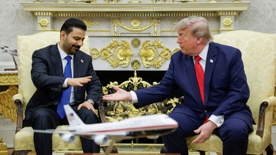 Iraqi Prime Minister Ali al-Zaidi with US President Donald Trump in the Oval Office at the White House in Washington, DC. (REUTERS)