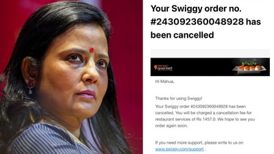 Mahua Moitra shares Swiggy complaint over cancelled Arsalan order. (X/@MahuaMoitra)