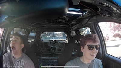 Kyle Fleischmann, right, posts almost daily about his driving expeditions in his tricked-out 2006 Honda Odyssey. Kyle Fleischmann, right, posts almost daily about his driving expeditions in his tricked-out 2006 Honda Odyssey.