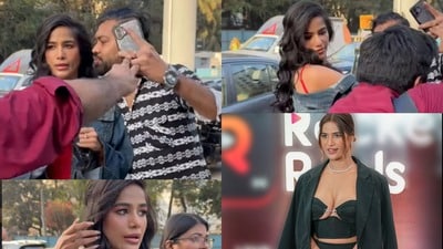 పబ్లిక్ లో పూనమ్ పాండేను కిస్ చేసుకోబోయిన ఫ్యాన్..తోసేసిన బోల్డ్ బ్యూటీ..వీడియో వైరల్..అంతా స్క్రిప్టేనా? (instagram) పబ్లిక్ లో పూనమ్ పాండేను కిస్ చేసుకోబోయిన ఫ్యాన్..తోసేసిన బోల్డ్ బ్యూటీ..వీడియో వైరల్..అంతా స్క్రిప్టేనా? (instagram)