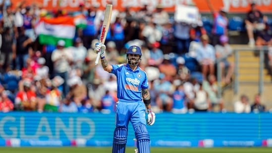 Virat Kohli batted with assurance after walking in following Shubman Gill's dismissal, finding the boundary regularly and stitching together a useful stand with Rohit Sharma. He was dismissed for 65.(ANI Pic Service)