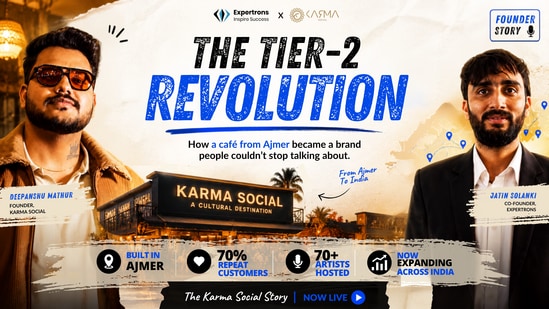 Karma Social, founded in Ajmer by Deepanshu and Priyanka, blends food and beverage with live entertainment, attracting over 70 artists and 2,000 attendees per event.