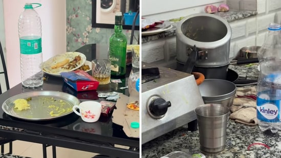 A Goa Airbnb host showed the condition of her property after the departure of guests.