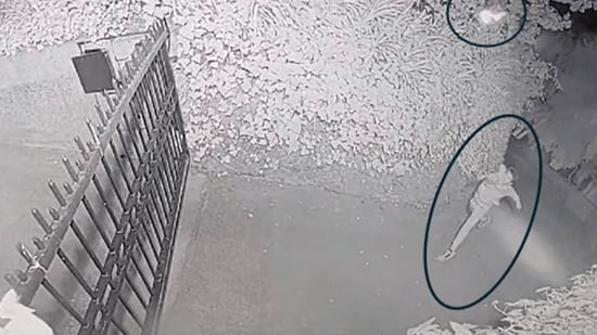 A surveillance image showing the attempted firebombing in April of OpenAI CEO Sam Altman’s home.