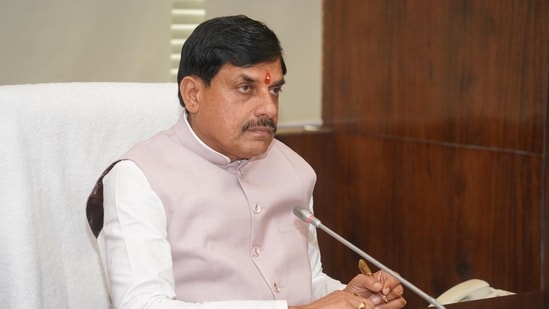 Chief Minister Mohan Yadav chairs a meeting in Madhya Pradesh's Bhopal on Monday.