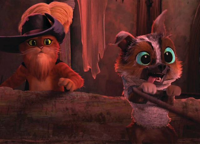 Perrito urges Puss to rise above his fears, which helps him reunite with Kitty. Perrito urges Puss to rise above his fears, which helps him reunite with Kitty.
