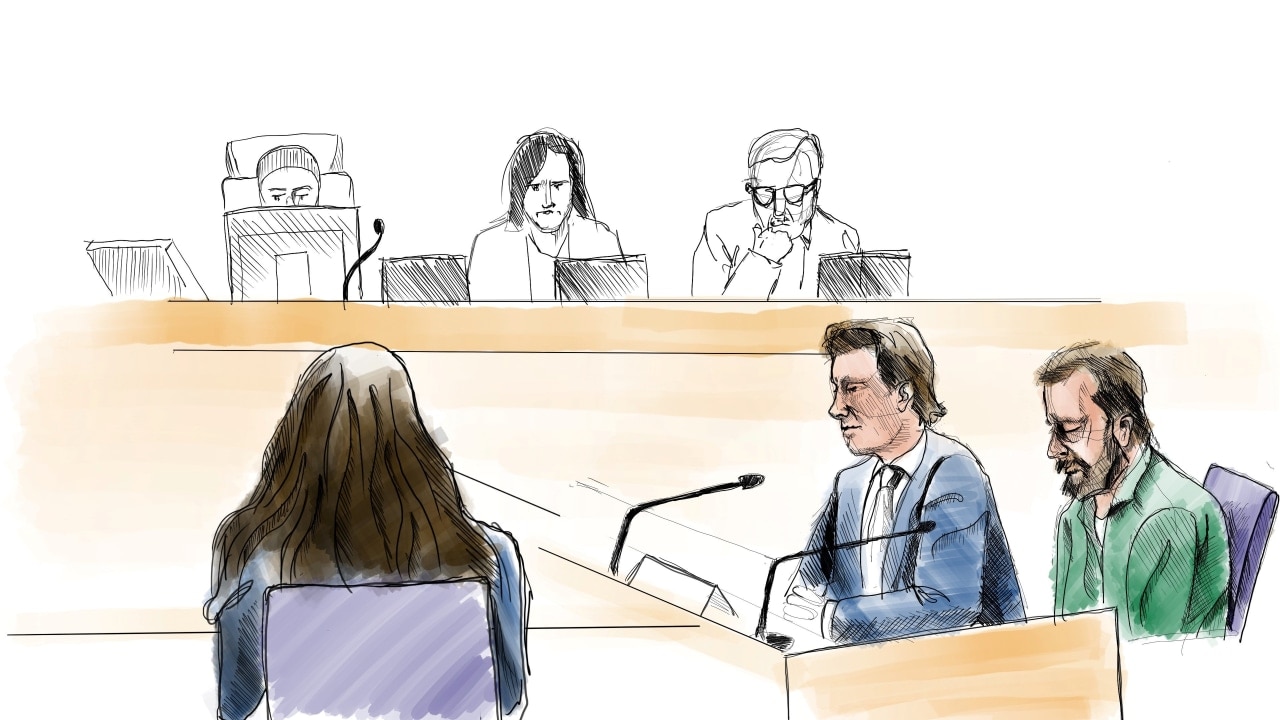 A courtroom sketch showing defendant Daniel Nyqvist and his attorney at Nyqvist’s 2020 murder trial in Linkoping, Sweden. A courtroom sketch showing defendant Daniel Nyqvist and his attorney at Nyqvist’s 2020 murder trial in Linkoping, Sweden.