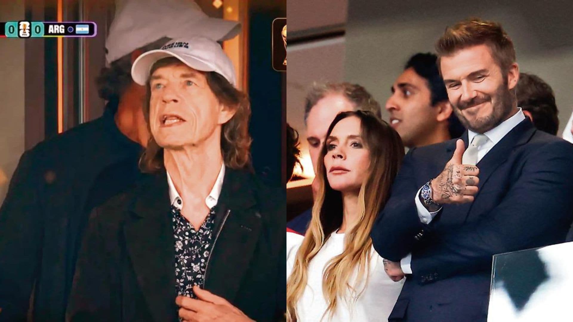 A disappointed Cruz, Victoria and David Beckham at the FIFA World Cup 2026 semi-final between England and Argentina; Mick Jagger was also in attendance.