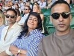 Revathi Kamath attended the Wimbledon men’s final with her sons Nithin and Nikhil during a London trip.