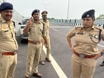 A joint inspection of the expressway by the Lucknow Traffic Police and NHAI on Thursday. (Sourced)