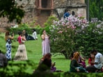Gram it: Delhi might be facing some hot and humid days in July but that doesn't deter people from turning up at the popular Lodhi Gardens. Here's how some visitors were seen spotted enjoying the view of the foliage, on Friday.   