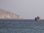 A vessel in the Strait of Hormuz, a key global route for oil and gas shipments.
