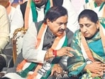 Mumbai, India. June 11, 2026 - Sunitra Pawar, Deputy Chief Minister and national president of the National Congress Party (Ajit Pawar), addressed party members at Shanmukhanand Hall in Matunga during the party's 27th foundation day anniversary. Sunil Tatkare, state president, Praful Patel, Chhagan Bhujbal, Dhananjay Munde, and other leaders were also present. Mumbai, India. June 11, 2026. (Photo by Raju Shinde/HT Photo) (Raju Shinde)