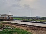 Pending construction work at the Multi-featured park in Sector 24. (HT PHOTO)