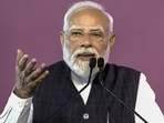 Prime Minister Narendra Modi speaking during the launch of various development projects in Chandigarh on Friday. (PTI Photo)