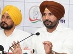 Punjab Congress chief Amarinder Singh Raja Warring (R)and former chief minister Charanjit Singh Channi (L)