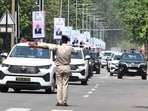 Rehearsal of PM Narinder Modi visit at PEC Sector 14 in Chandigarh on Thursday. (Keshav Singh/HT)