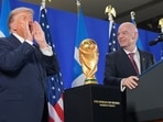 Gianni Infantino’s Trump praise steals spotlight at FIFA World Cup celebration. (AP Photo/Jacquelyn Martin)