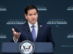 US Secretary of State Marco Rubio speaks during a ministerial meeting on political violence, at the State Department in Washington DC.