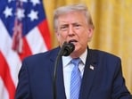 U.S. President Donald Trump speaks about election security during an address to the nation.