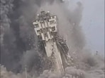 Collapsing Chabahar surveillance tower image