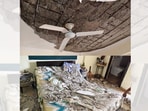 A part of the ceiling collapsed in a Noida apartment