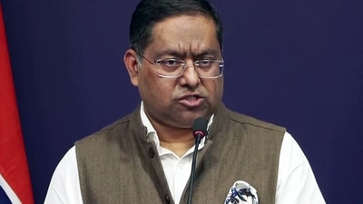 Middle East Airlines spokesperson Randhir Jaiswal speaks during a press conference in New Delhi. (ANI Video Grab)