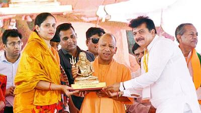 Chief minister Yogi Adityanath in Bijnor on Friday. (ANI PHOTO) Chief minister Yogi Adityanath in Bijnor on Friday. (ANI PHOTO)