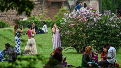 Gram it: Delhi might be facing some hot and humid days in July but that doesn't deter people from turning up at the popular Lodhi Gardens. Here's how some visitors were seen spotted enjoying the view of the foliage, on Friday. (Photo: Sanchit Khanna/HT) Gram it: Delhi might be facing some hot and humid days in July but that doesn't deter people from turning up at the popular Lodhi Gardens. Here's how some visitors were seen spotted enjoying the view of the foliage, on Friday. (Photo: Sanchit Khanna/HT)