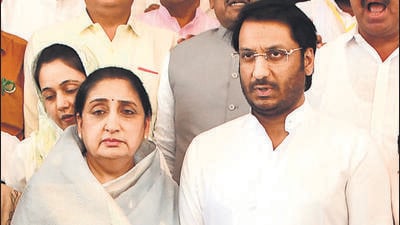 Mumbai, India – March 05, 2026: NCP Rajya Sabha candidate Parth Pawar at Vidhan Bhavan to file his Nomination, in the presence of Deputy Chief Minister of Maharashtra Sunetra Pawar and other Party Leaders, in Mumbai, India, on Thursday, March 05, 2026. (Photo by Bhushan Koyande/ Hindustan Times) Mumbai, India – March 05, 2026: NCP Rajya Sabha candidate Parth Pawar at Vidhan Bhavan to file his Nomination, in the presence of Deputy Chief Minister of Maharashtra Sunetra Pawar and other Party Leaders, in Mumbai, India, on Thursday, March 05, 2026. (Photo by Bhushan Koyande/ Hindustan Times)